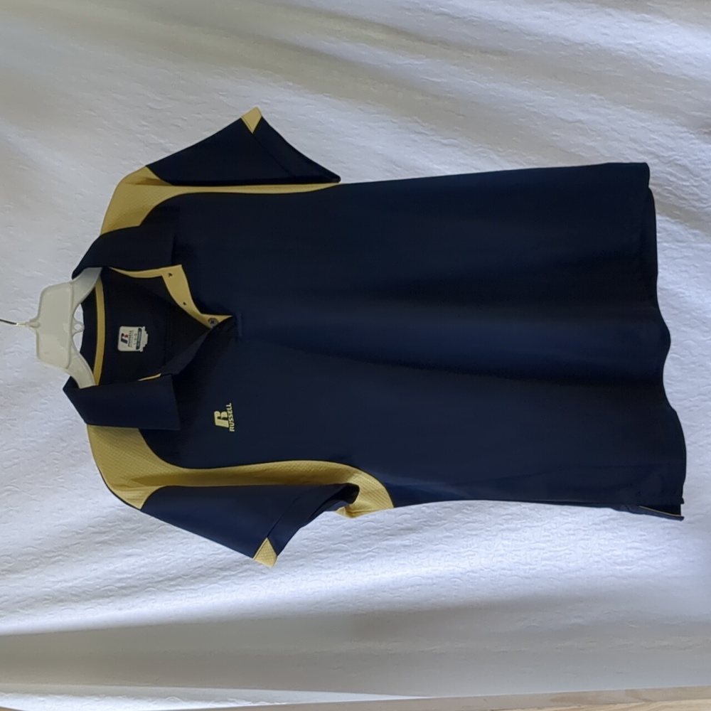 Russell Athletic Women's Dri-Power Navy & Gold Polo Size L